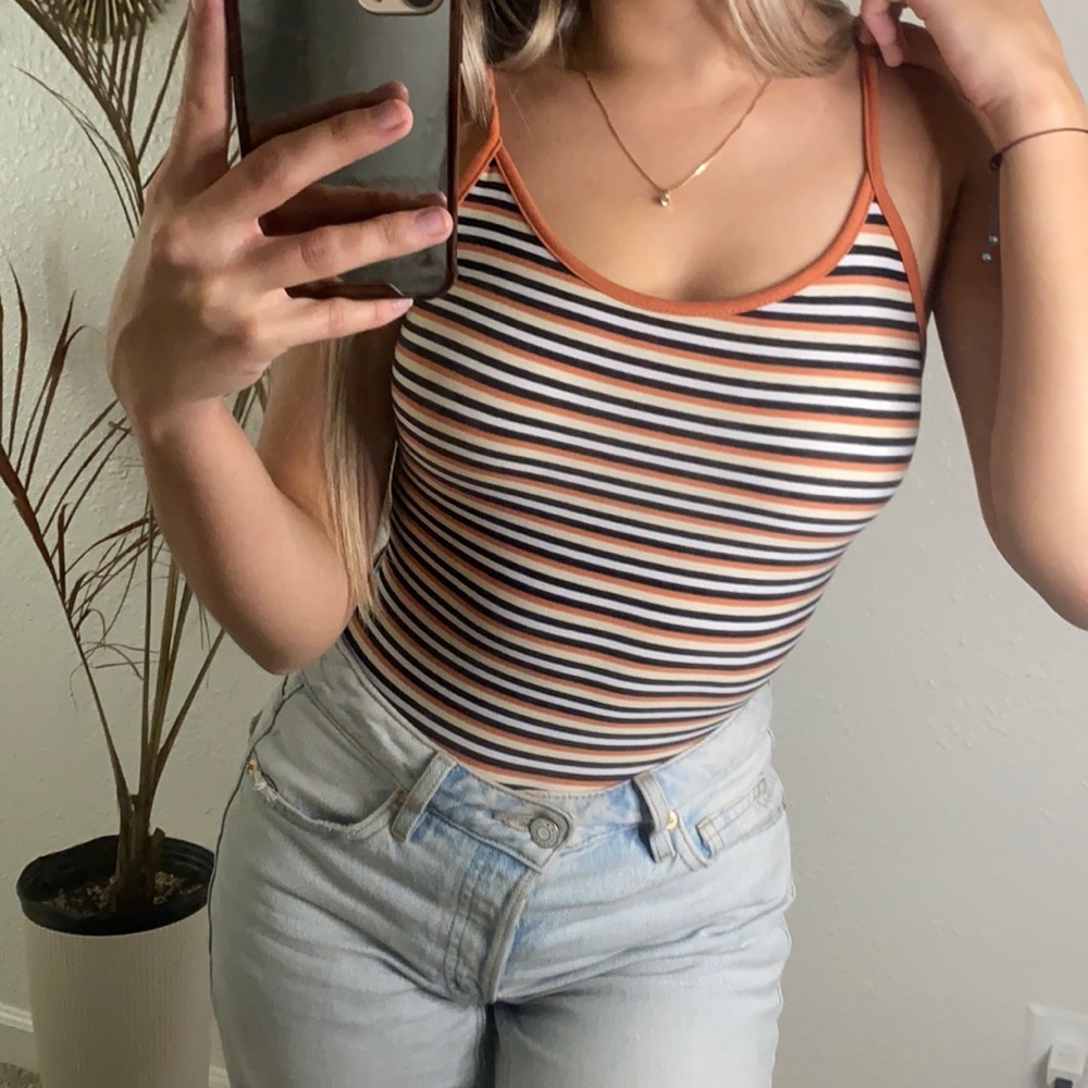 Striped comfortable bodysuit